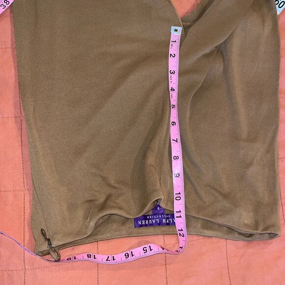RALPH LAUREN PURPLE LABEL HIGH WAIST FLARED PANTS SIZE 8 TAN - Picture 8 of 11
